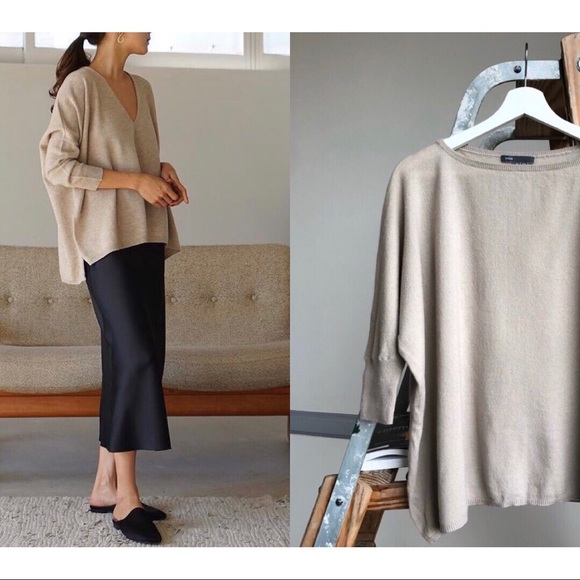 Vince Sweaters - VINCE Oversized Cashmere Sweater; 3/4 sleeves